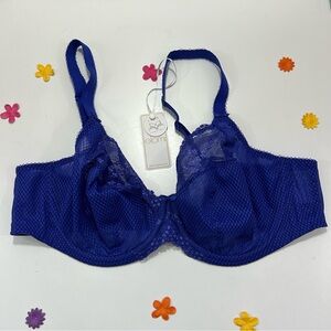 Elomi Vibrant Blue Charley Spacer T-Shirt Bra 42DD NWT